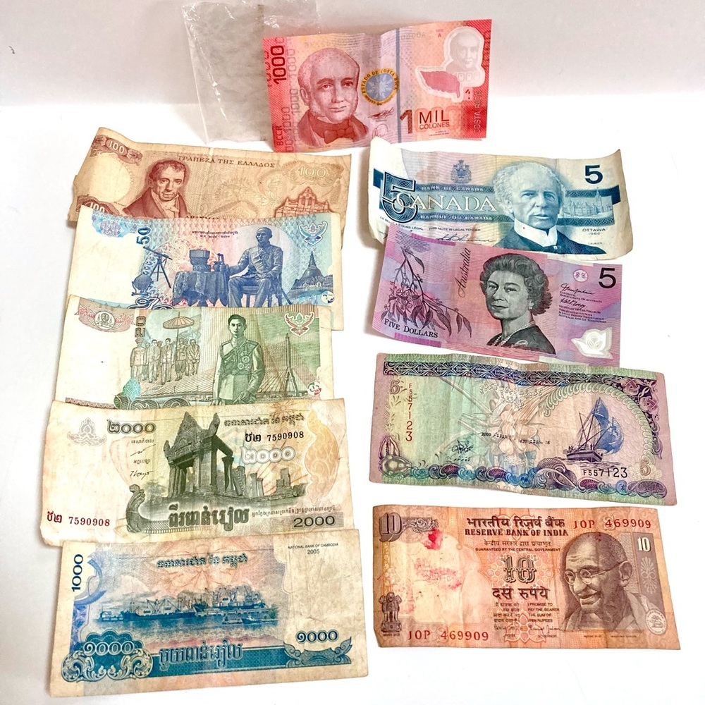 World Currency Paper Money Lot 23 Notes Singapore Malaysia Australia Cambodia - Picture 7 of 7
